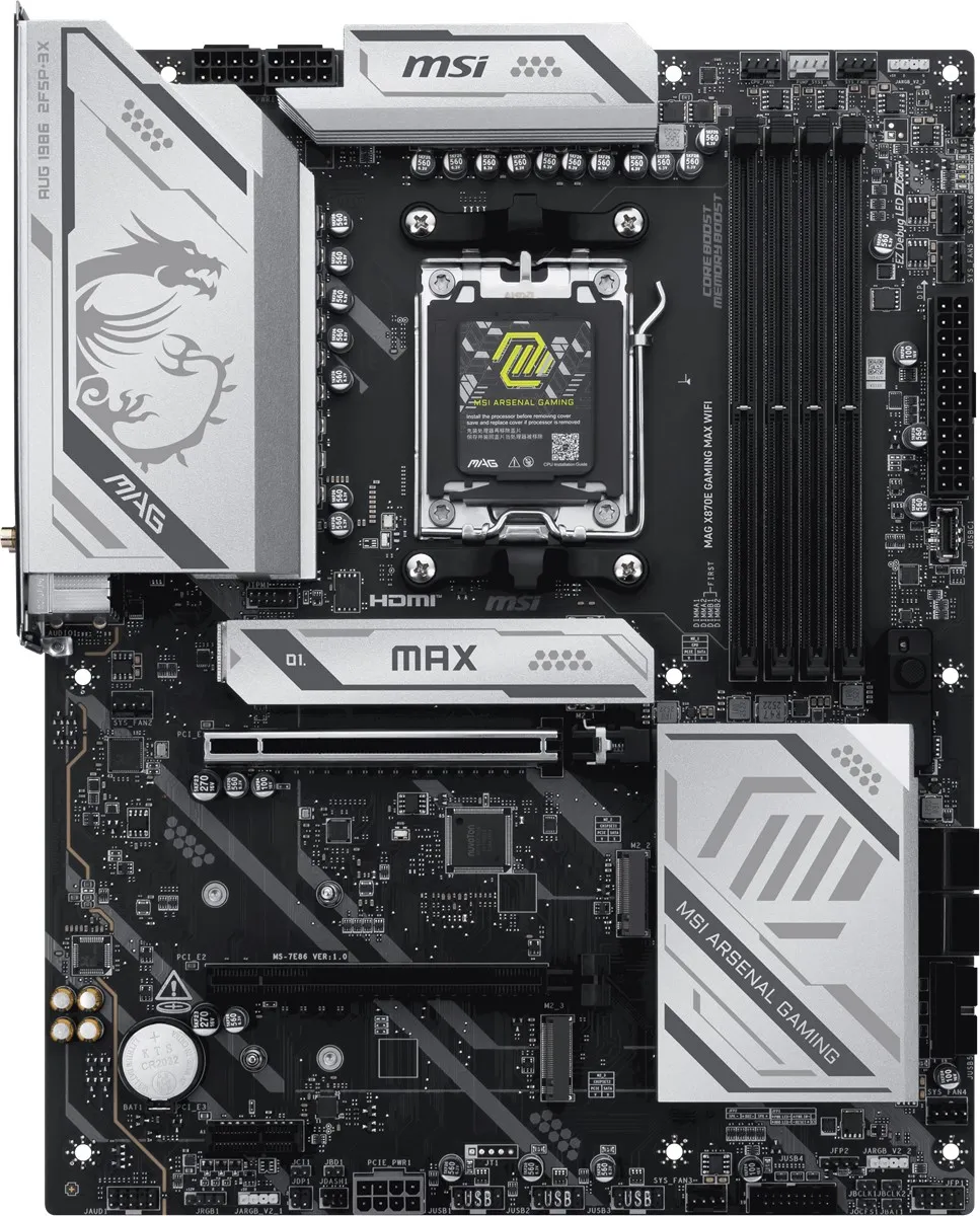 MSI MAG X870E GAMING MAX WIFI7 DDR5 HDMI-DP PCIE 5.0 AM5 ATX