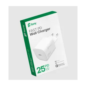 FENY FN-C25, 25W, Type-C, Akıllı Isı Kontrol Chip, Qualcomm Quick Charge 3.0, ŞARJ Adaptörü