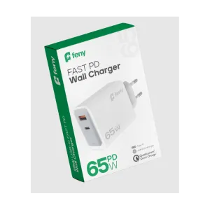 FENY FN-C65, 65W, USB+Type-C, Akıllı Isı Kontrol Chip, Qualcomm Quick Charge 3.0, ŞARJ Adaptörü