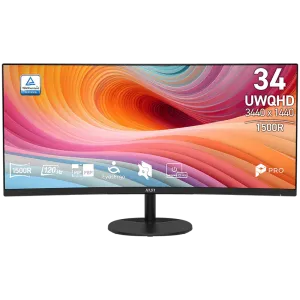 MSI 34" VA PRO MP341CQ E12 4MS 120HZ HDMI-DP Kavisli Kurumsal Monitör 3440x1440