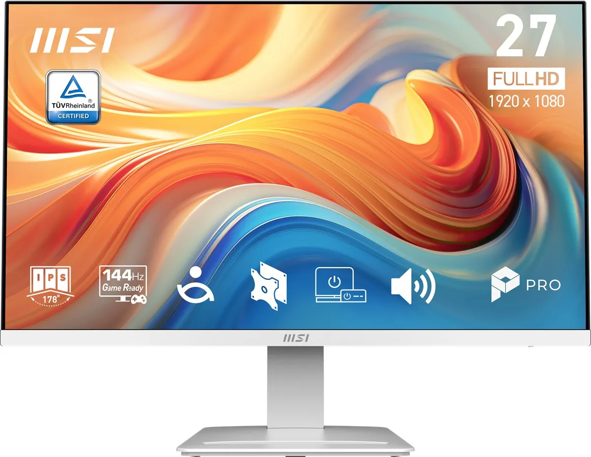 MSI 27" FLAT IPS PRO MP273W E14A 1MS 144HZ HDMI-DP Kurumsal Monitör Beyaz 1920x1080