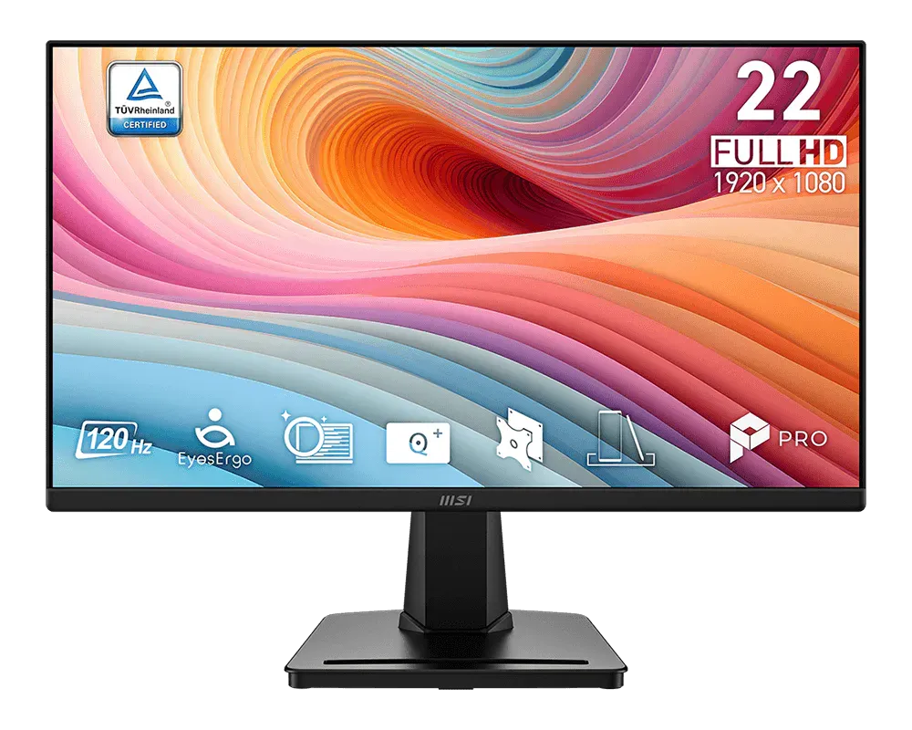 MSI 21.5" VA PRO MP225 E12VL 4MS 120HZ HDMI Ev Ofis Monitörü 1920x1080