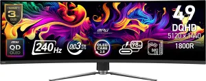 MSI 49" MPG 491CQPX QD-OLED 0.03MS 240HZ HDMI-DP Kavisli Gaming Monitör 5120x1440