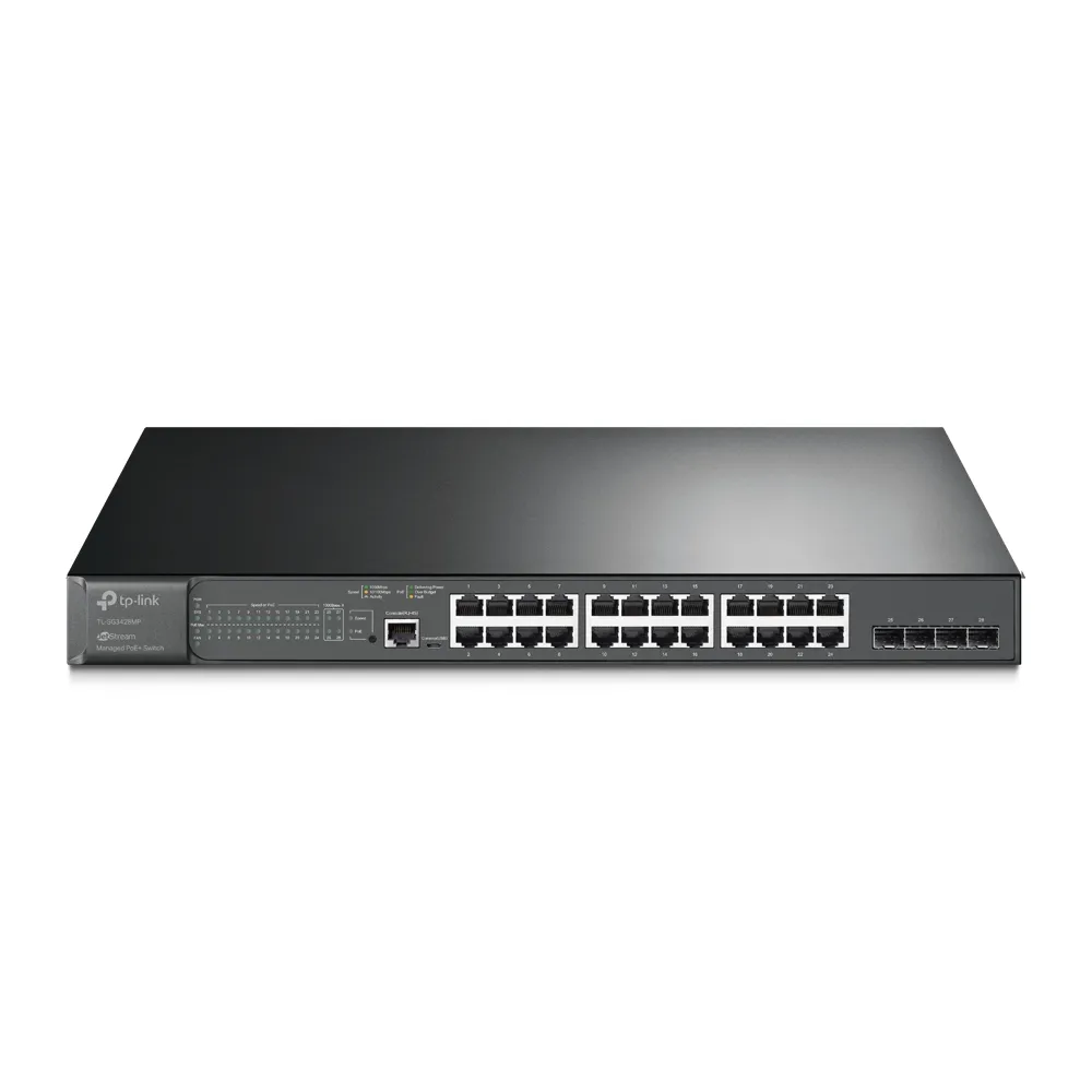 TP-LINK 24port 384w PoE+ 4-SFP GIGABIT Yönetilebilir Switch TL-SG3428MP