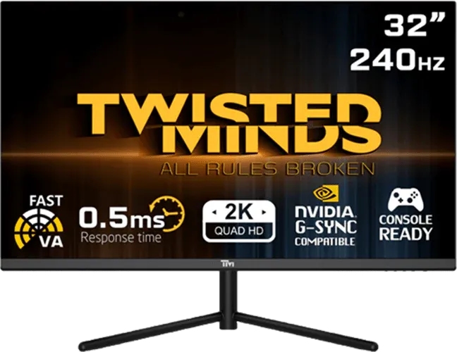 TWISTED 32" VA TM32QHD240VA 0.5ms 240Hz HDMI-DP  Gaming Monitör (2560X1440)