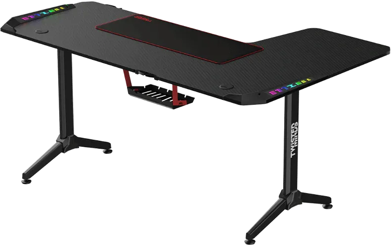 TWISTED Minds L Şekilli RGB Sol Oyuncu Masası Siyah TM-Y-LB-RGB