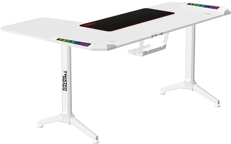 TWISTED Minds L Şekilli RGB Sağ Oyuncu Masası Beyaz TM-Y-RW-RGB