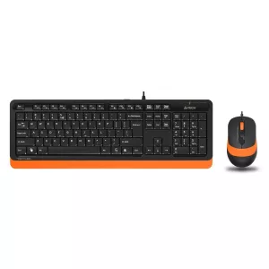 A4TECH F1010 Kablolu USB Q Trk Siyah/Turuncu Klavye - Mouse Set