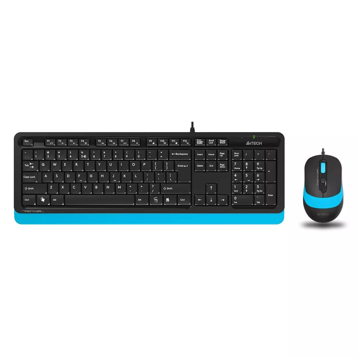 A4TECH F1010 Kablolu USB Q Trk Siyah/Mavi Klavye - Mouse Set