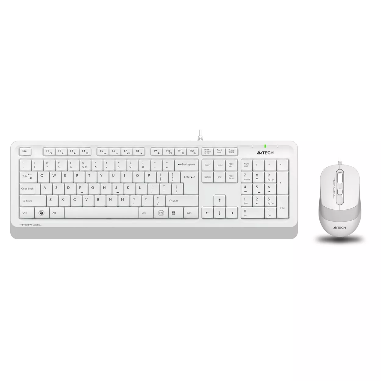 A4 TECH F1010 Kablolu USB Q Trk Beyaz Klavye - Mouse Set