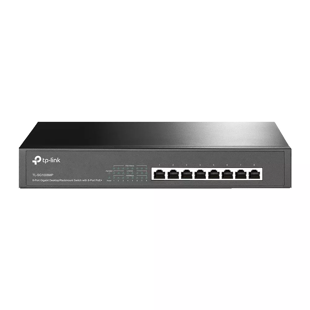 TP-LINK 8port PoE 153W Gigabit Yönetilemez Switch TL-SG1008MP