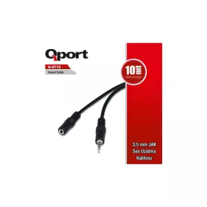 QPORT 10metre Q-ST10 3,5mm Jak Ses Uzatma Kablosu