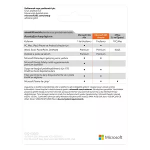 MICROSOFT OFFICE 365 BİREYSEL QQ2-00006 ELEKTRONİK LİSANS