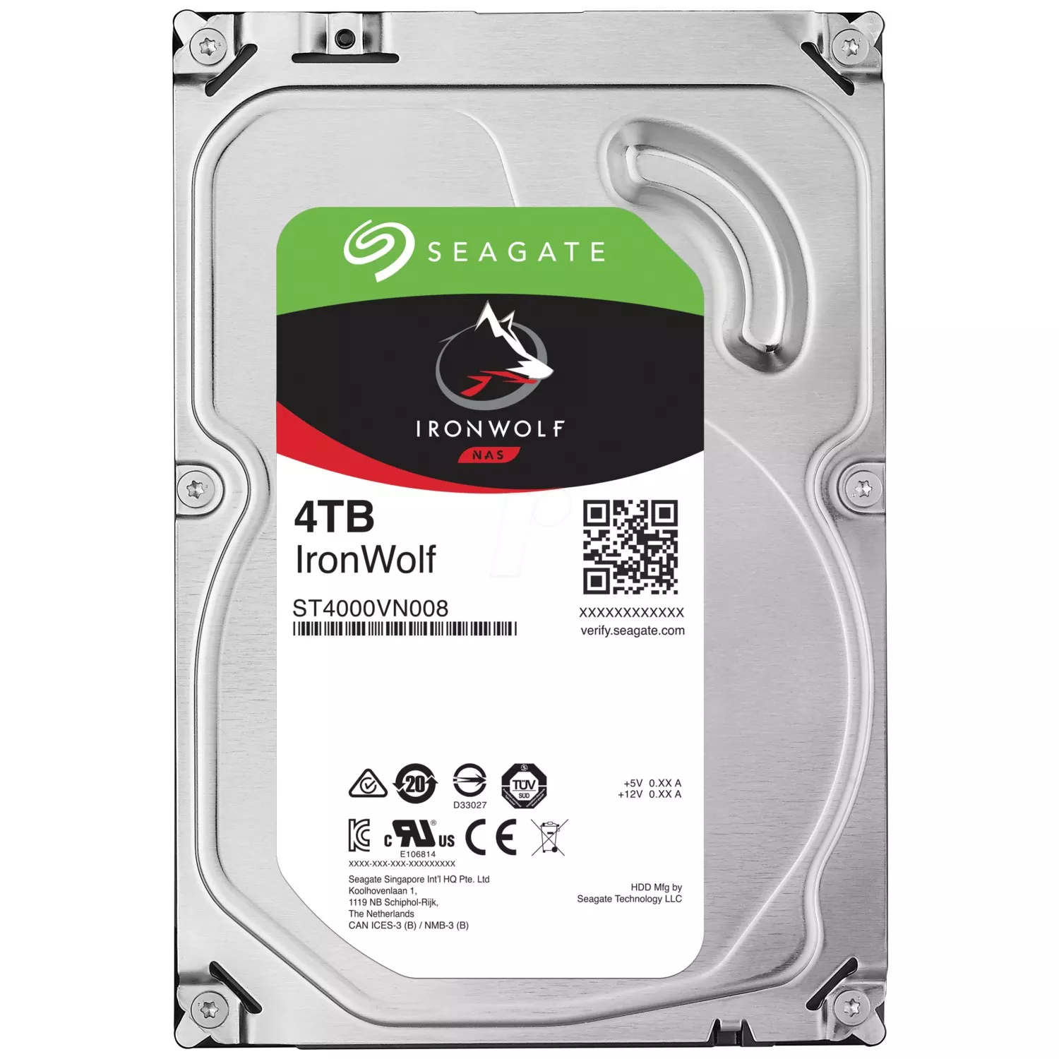 SEAGATE 4TB 3.5" IRONWOLF ST4000VN006 5400RPM 256MB SATA-3 Nas Diski