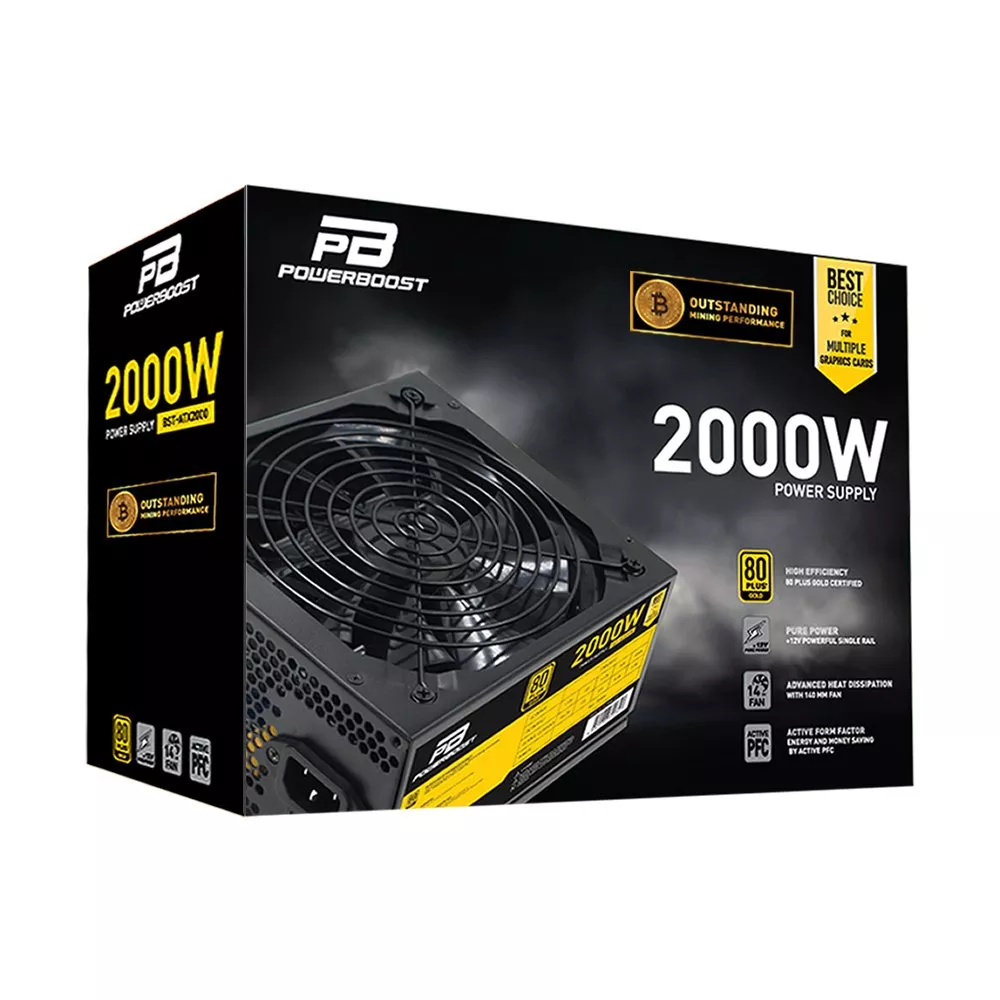 POWERBOOST 2000W 80+ GOLD BST-ATX2000 Mining Power Supply
