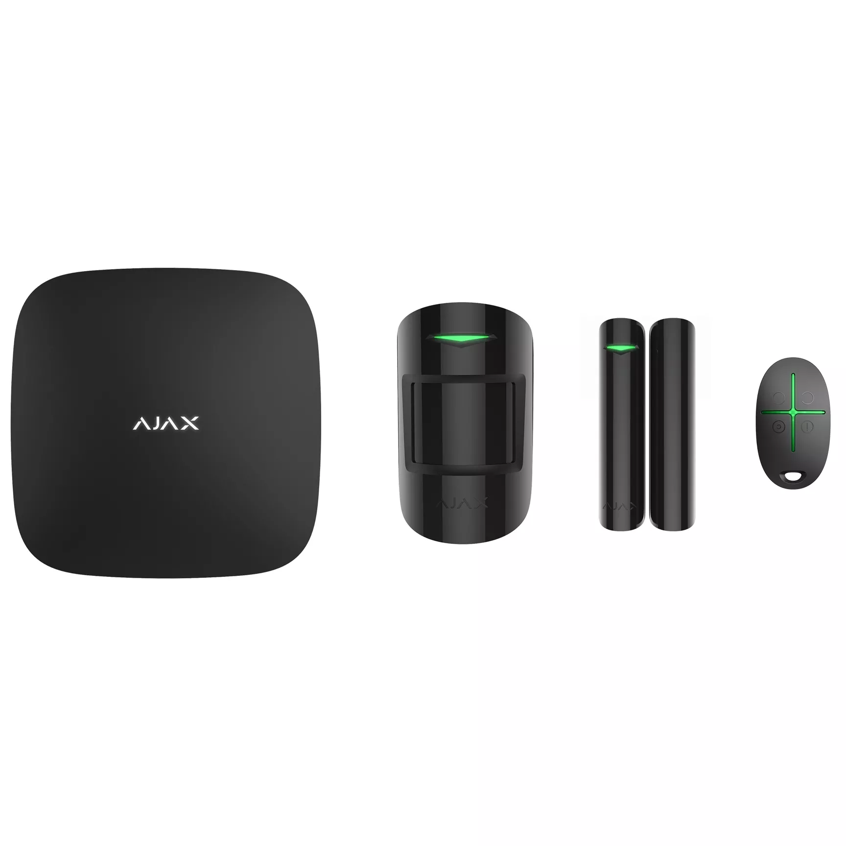 AJAX Starter Hub Kit Kablosuz Alarm Seti Keypad Yok Siyah