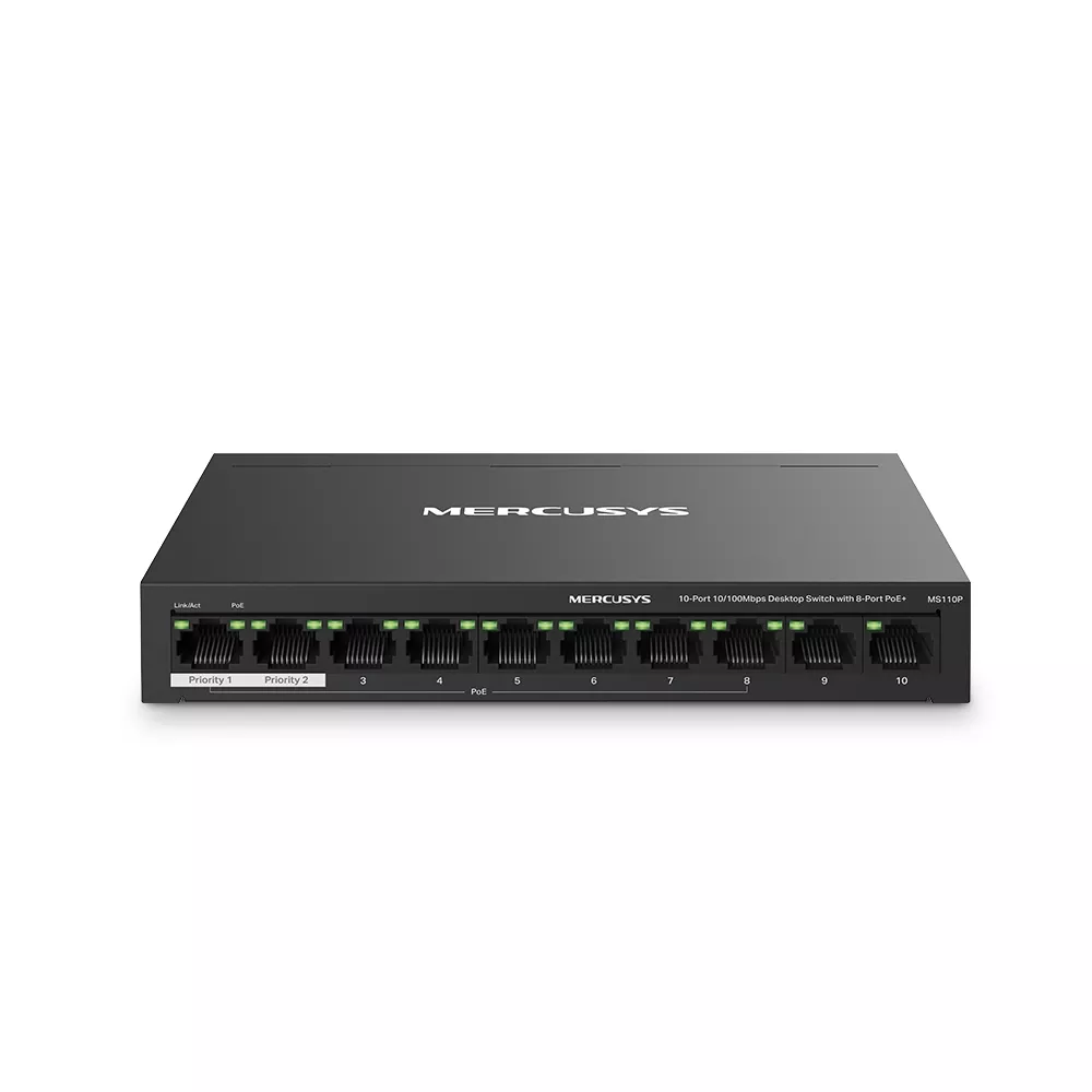 TP-LINK 8port MERCUSYS 10/100 POE+2PORT 10/100 Switch MS110P                                        