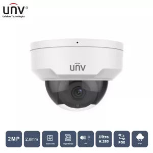 UNIVIEW IPC322LB-ASF28K-A 2MP 2.8MM CMOS 30MT H265+ IP67/IK10 DAHİLİ SES IP DOME KAMERA