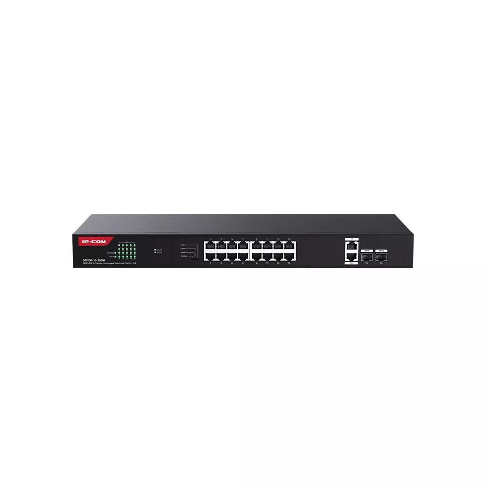 IP-COM IP-G1120P-16-250W 16 PORT POE 10/100/1000 2 X SFP 250W YONETILEMEZ RACK MOUNT SWITCH