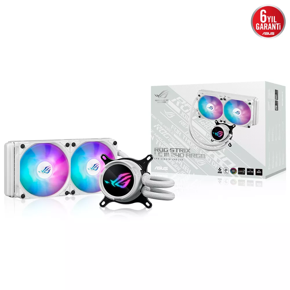 ASUS 240mm ROG STRIX LC III 240 ARGB AM5-1851p Sıvı Soğutmalı İşlemci Fanı Beyaz /  90RC00S2-M0UAY0