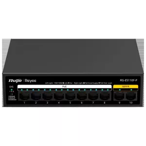 RUIJIE REYEE RG-ES110F-P 8 PORT 10/100 8 PORT POE 2 PORT FAST ETHERNET UPLINK 110W YONETILEMEZ DESKTOP SWITCH