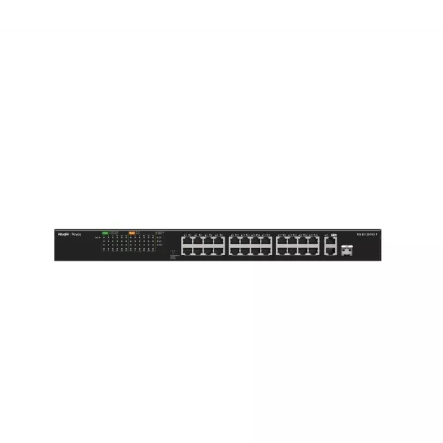 RUIJIE REYEE RG-ES126FGS-LP 24 PORT 10/100 24 PORT POE 2 PORT UPLINK + 1 SFP 180 WATT YONETILEMEZ RACK MOUNT SWITCH