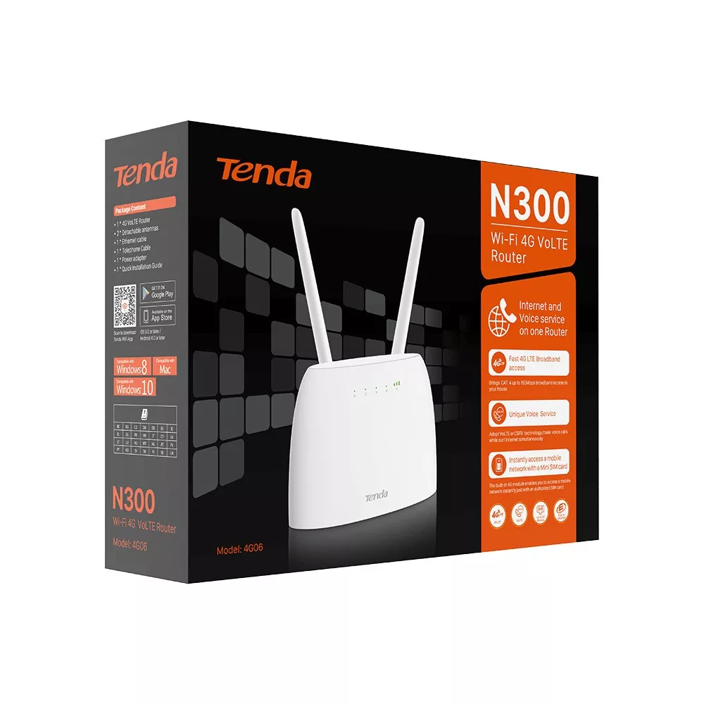 TENDA 4G06 Wıfı4 N300 4G VoLTE Router