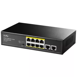 CUDY 8port PoE 120w 2-Uplink 10/100 Yönetilemez Switch FS1010P
