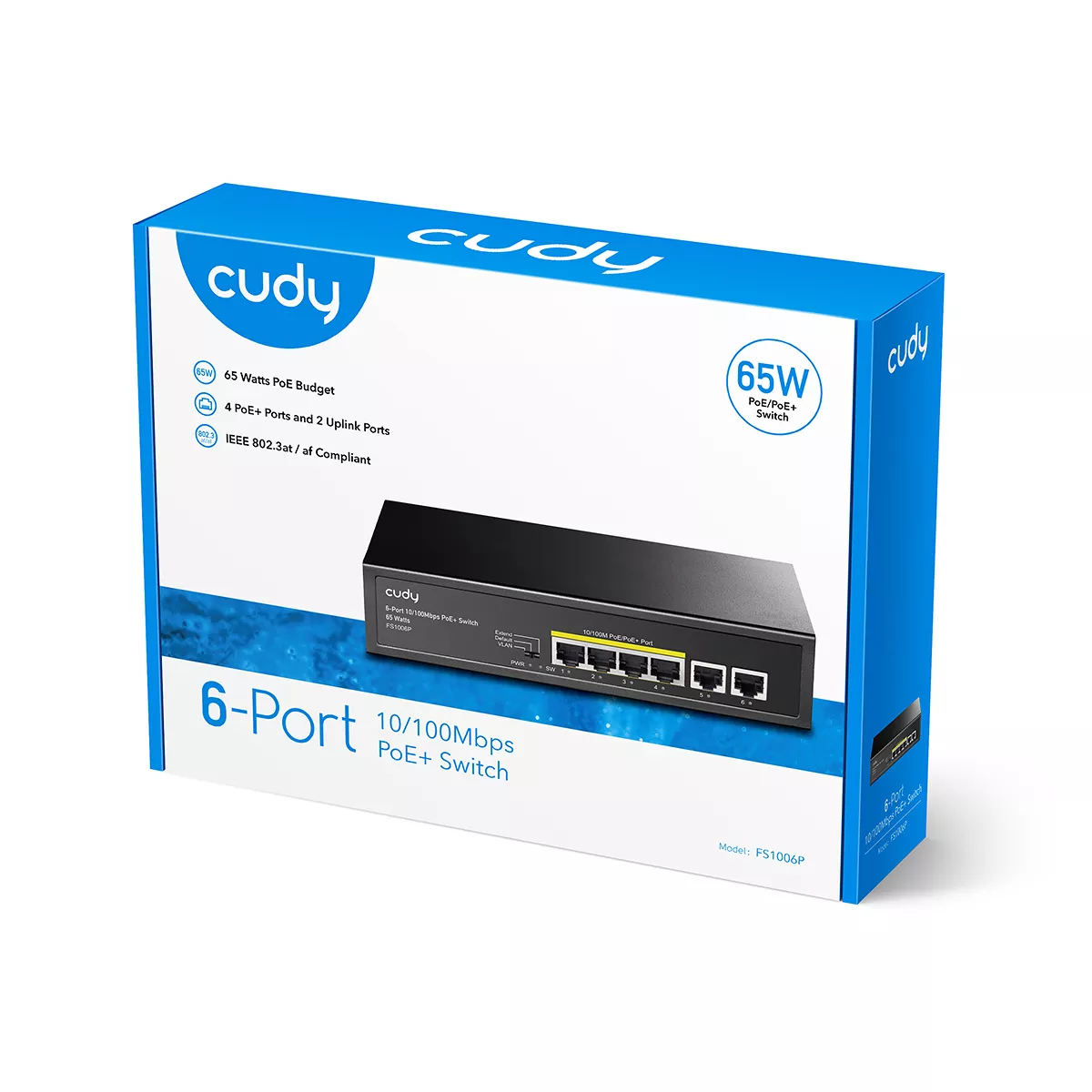 CUDY FS1006P 6 PORT 10/100 4 PORT POE+ 60W YONETILEMEZ DESKTOP SWITCH