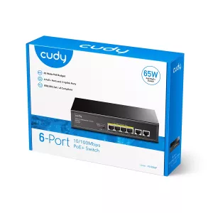 CUDY FS1006P 6 PORT 10/100 4 PORT POE+ 60W YONETILEMEZ DESKTOP SWITCH