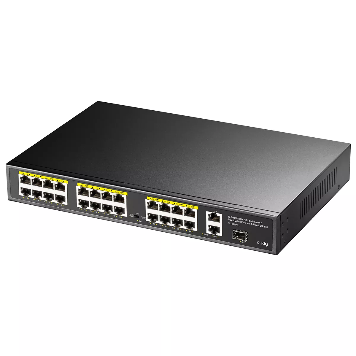 CUDY 24port PoE 300w 1-SFP 2-Uplink Gigabit Yönetilemez Switch FS1026PS1