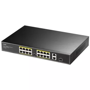 CUDY 16port PoE 200w 1-SFP/2-Uplink 10/100 Yönetilemez Switch FS1018PS1
