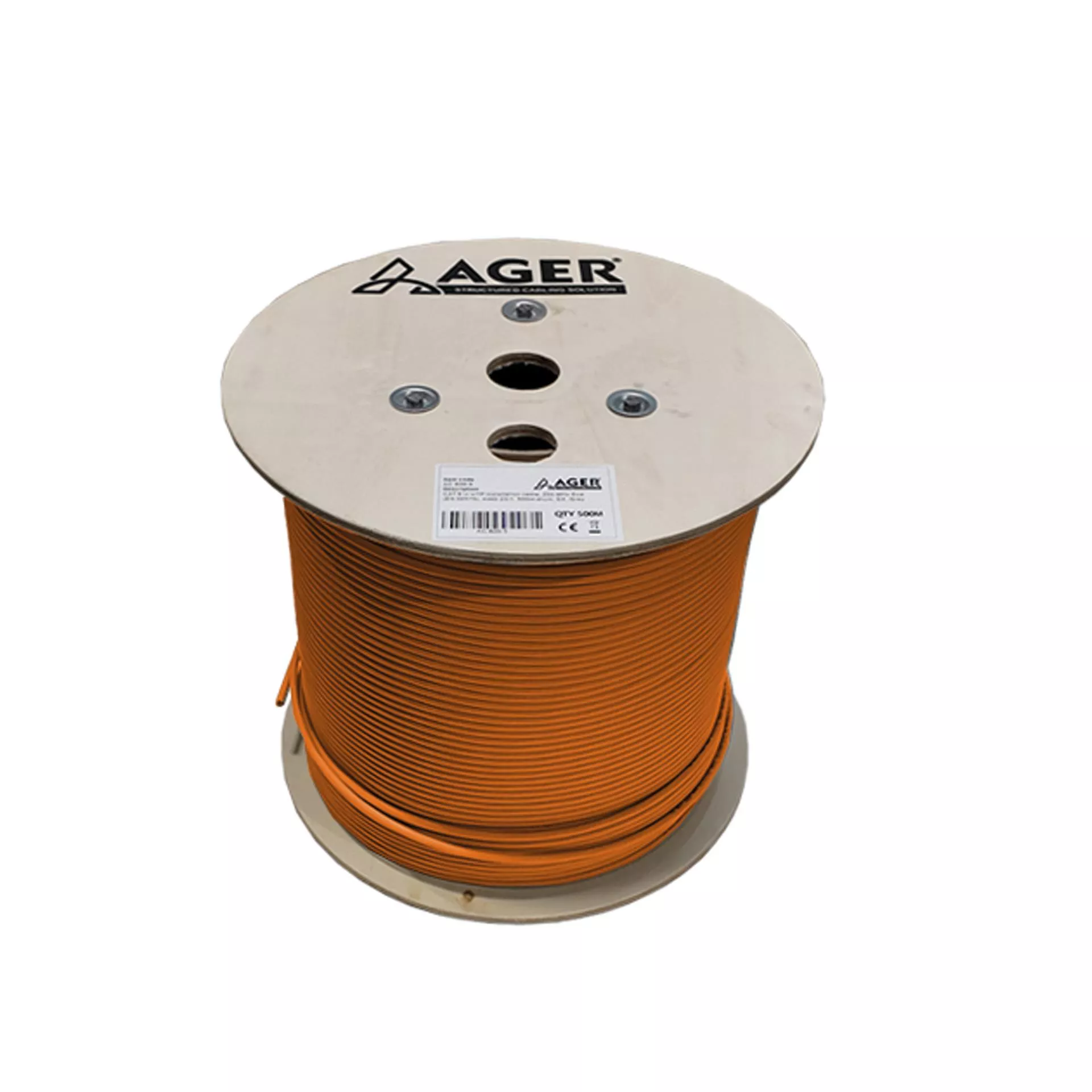 AGER AC-600-5-OR 500MT U/UTP CAT6 LS0H - HELOJEN FREE TURUNCU 250MHZ 23AWG %100 BAKIR