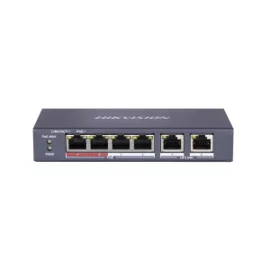 HIKVISION 4port PoE 35w 2-Uplink 10/100 Yönetilemez Switch DS-3E0106P-E/M