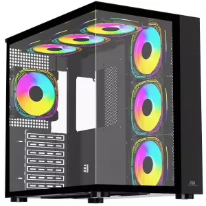 POWERBOOST PB-SS02B Sea View 7-ARGB Fanlı Gaming Mid-Tower PC Kassı