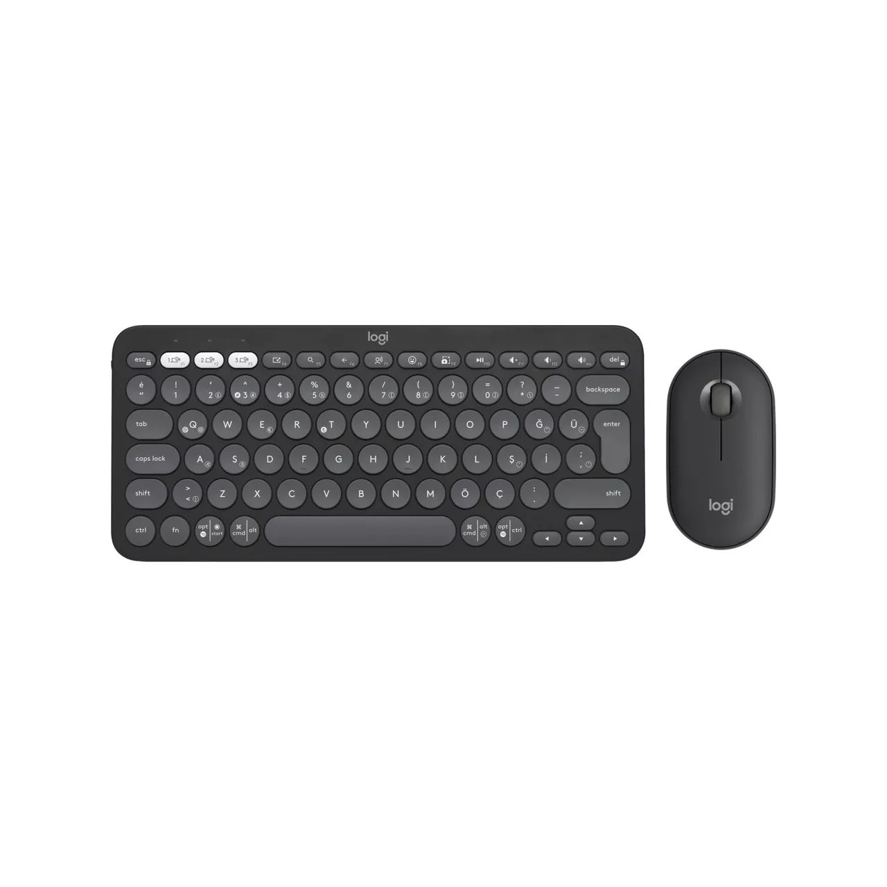 LOGITECH GRAFİT PEBBLE 2 TÜRKÇE KABLOSUZ SİYAH 920-012245 Q KLAVYE MOUSE