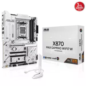 ASUS X870 MAX GAMING WIFI7 W DDR5 HDMI DP PCIE 5.0 AM5 ATX BEYAZ
