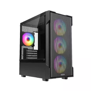 FAZEON F1 M650BBM 650W 80  4x RAINBOW FIXED LED FAN MICRO ATX 2xUSB3.0 SİYAH KASA