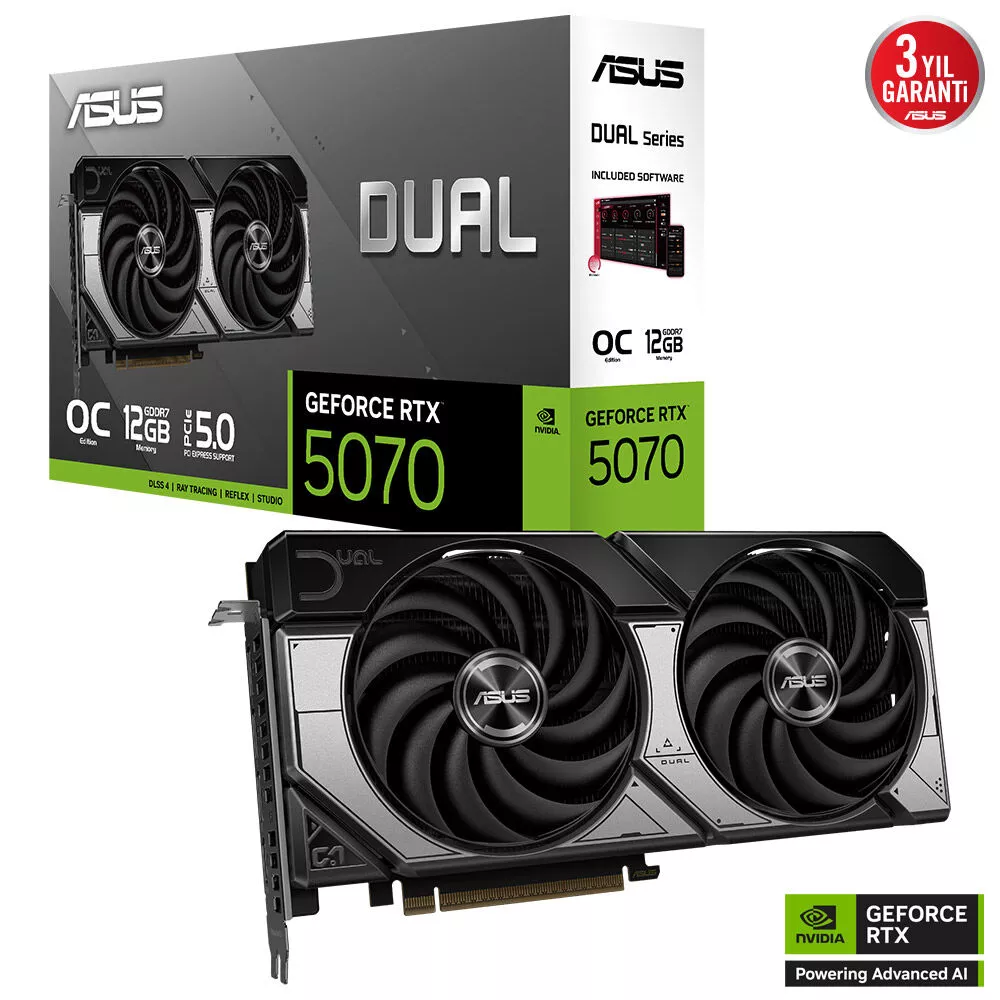 ASUS DUAL-RTX5070-O12G RTX5070 12GB GDDR7 192Bit 3xDP/1xHDMI