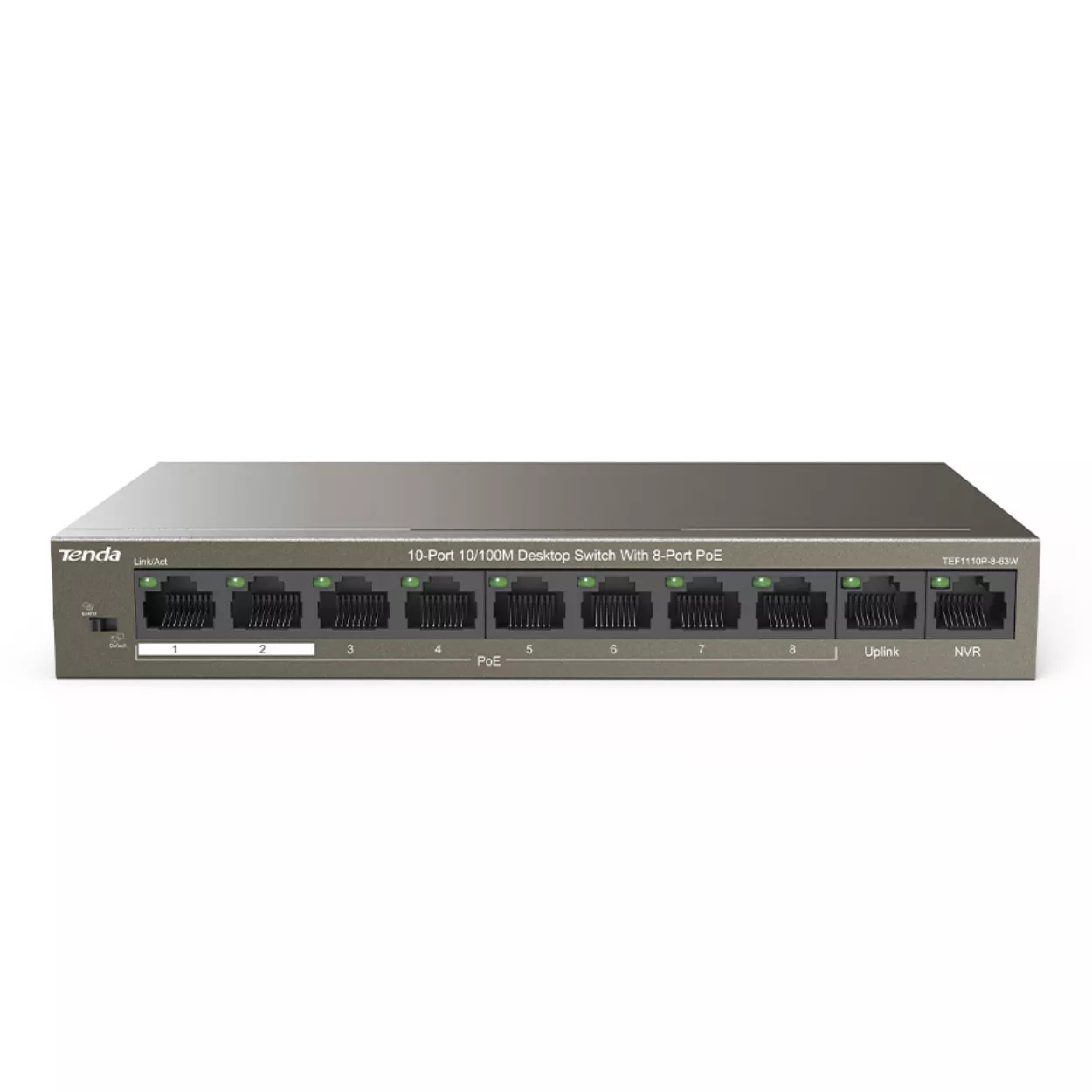 TENDA 8port PoE 63w 10/100 Yönetilemez Switch TEF1110P-8-63W
