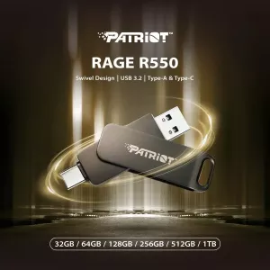 PATRIOT RAGE R550 512GB USB 3.2 Type-C FLASH BELLEK PE512GR550DSAD