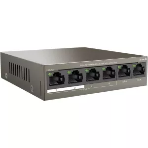 TENDA TEF1106P-4-63W 6 PORT 10/100 4 POE + 2 UPLINK 63WATT YONETILEMEZ SWITCH