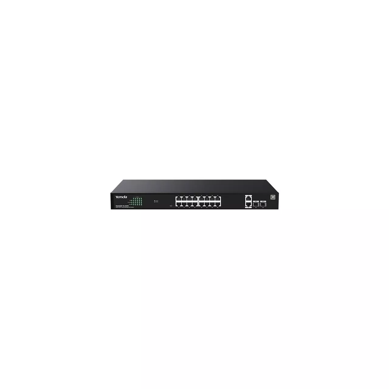 TENDA TEG2220P-16-250W 16 PORT 10/100/1000 16 PORT POE+ 2 X SFP 250W YONETILEBILIR DESKTOP SWITCH