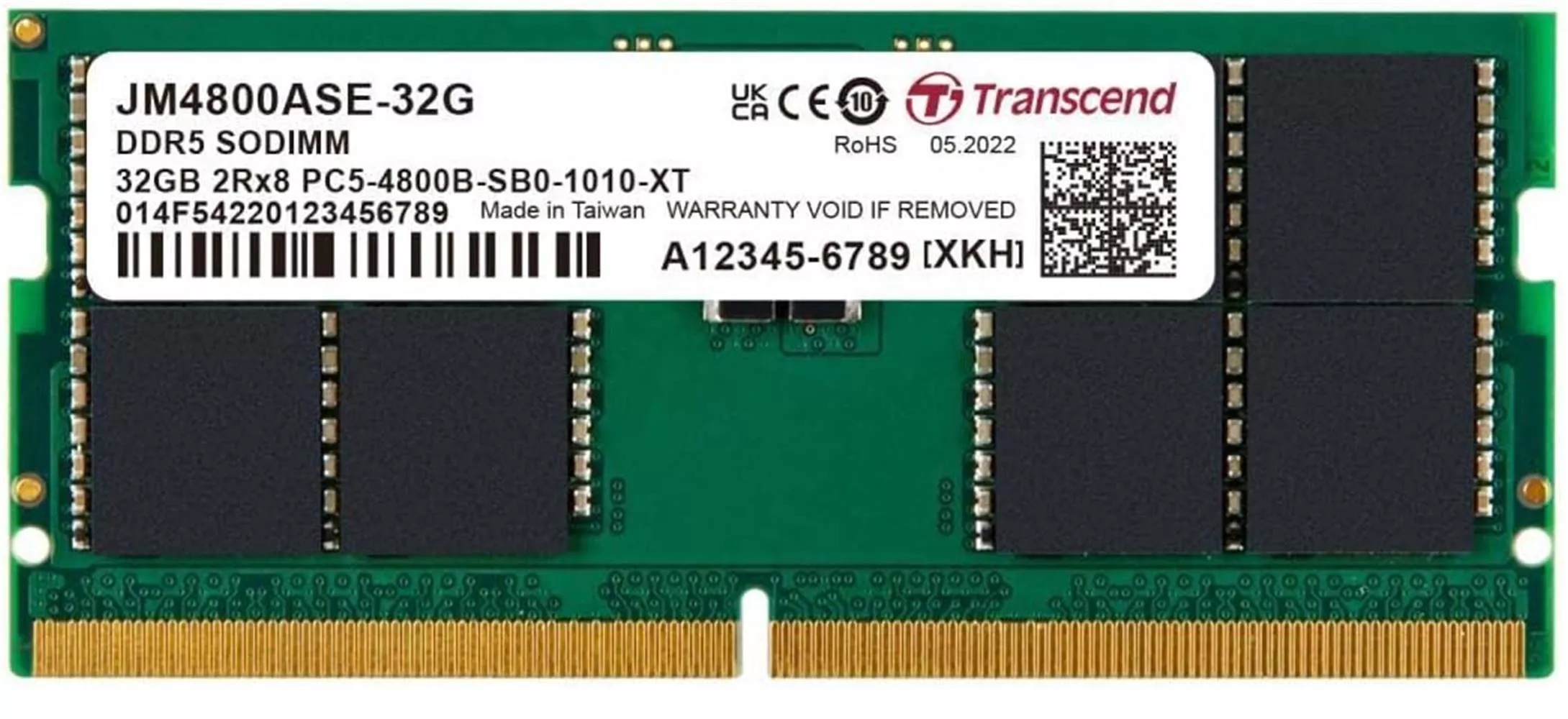 TRANSCEND 32GB 4800MHz DDR5 NOTEBOOK RAM JM4800ASE-32G
