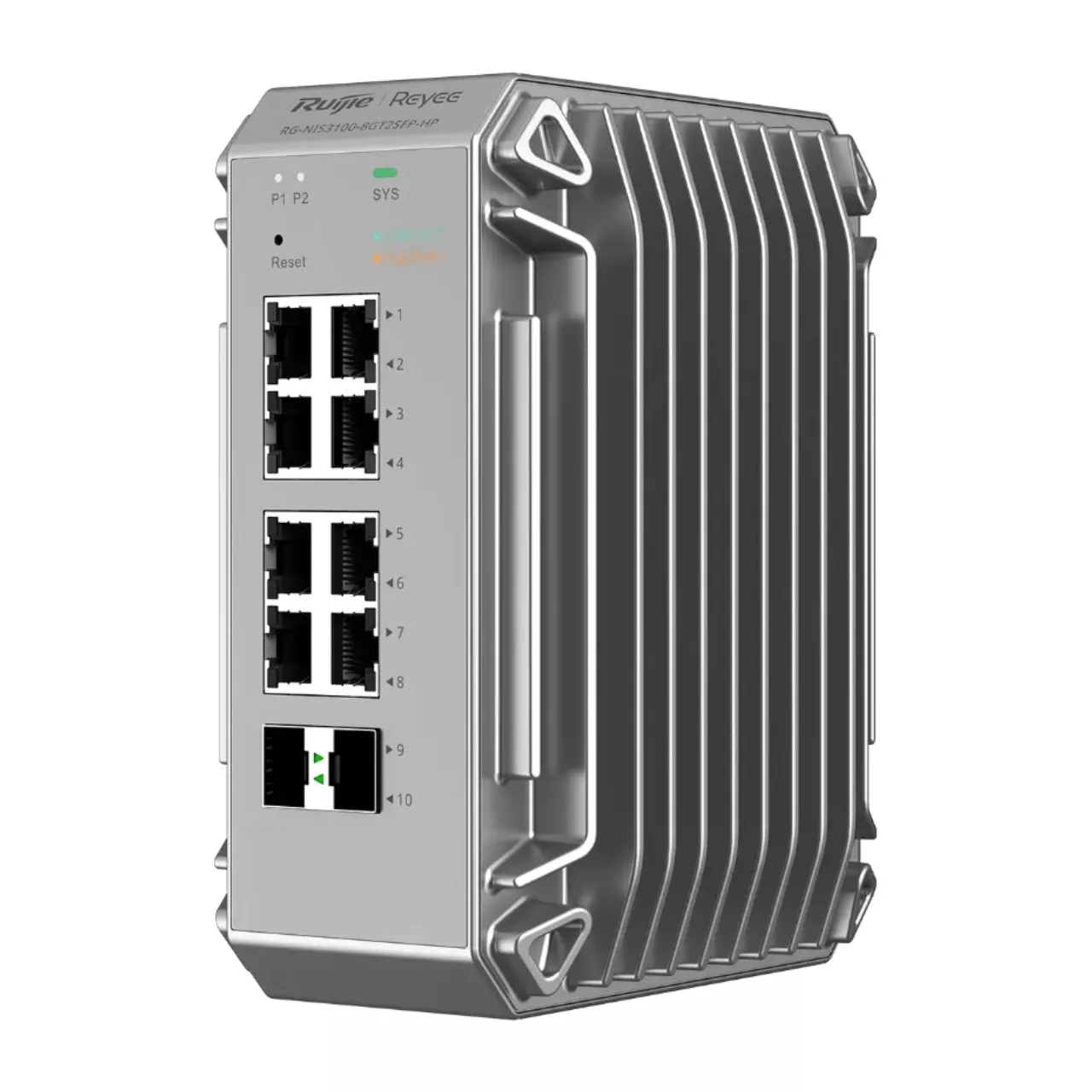 RUIJIE REYEE NIS3100-8GT2SFP-HP 8 PORT 10/100/1000 8 PORT POE 2 X SFP 240 WATT RUJIE CLOUD YONETILEBILIR ENDÜSTRİYEL SWITCH