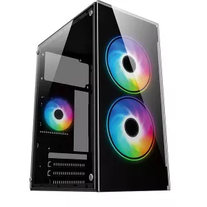 IROMX BTX-B350G 350W 2x12 CM RGB FAN ATX 1xUSB2.0/1xUSB3.0 SİYAH MINI GAMING KASA