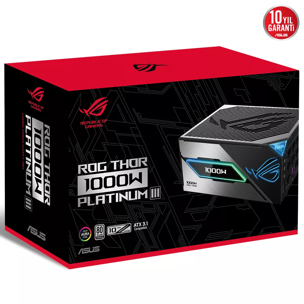 ASUS 1000w 80+ Platinum ROG THOR 1000P3 Tam Modüler Power Supply 