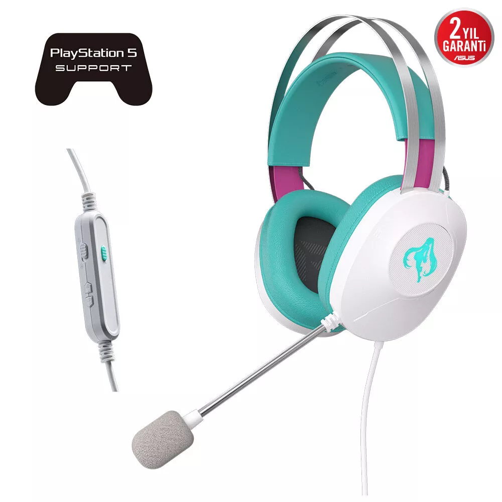 ASUS A303 TUF GAMING H1 GEN II MIKU HATSUNE MIKU EDİTİON RGB GAMING KULAKLIK
