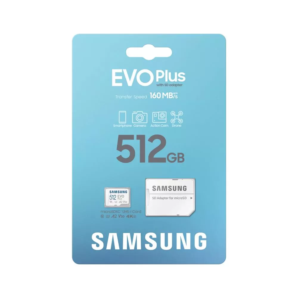 SAMSUNG EVO PLUS 512GB MICRO SD 160MB/s HAFIZA KARTI MB-MC512SA/TR