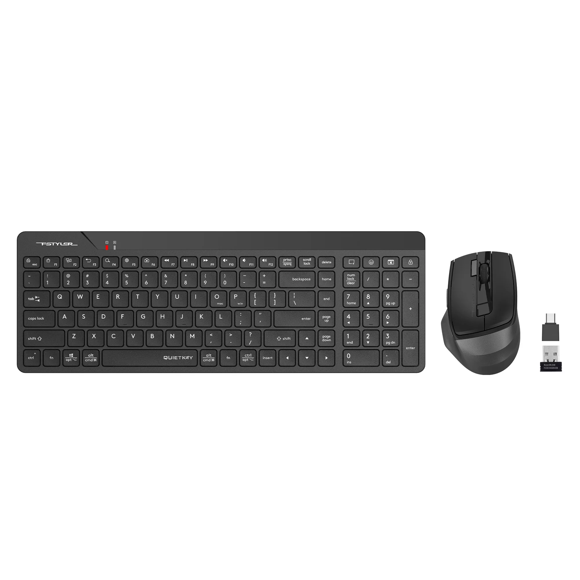 A4 TECH FG2400 AIR2 KABLOSUZ MULTİMEDYA SİYAH SESSİZ Q KLAVYE+MOUSE